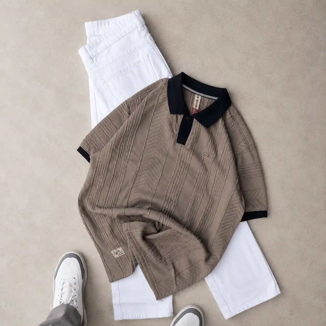 Men’s Textured Polo T-Shirt | Premium Casual Wear for Men | Stylish Summer Outfit - Image 2