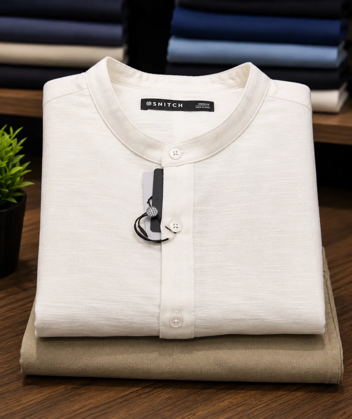 Men’s Premium Mandarin Collar Shirt | Stylish Solid Cotton Kurta Shirt for Men | Ethnic Casual Wear - Image 2