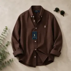 Classic Earth-Tone Button-Down Long Sleeve Shirt-29