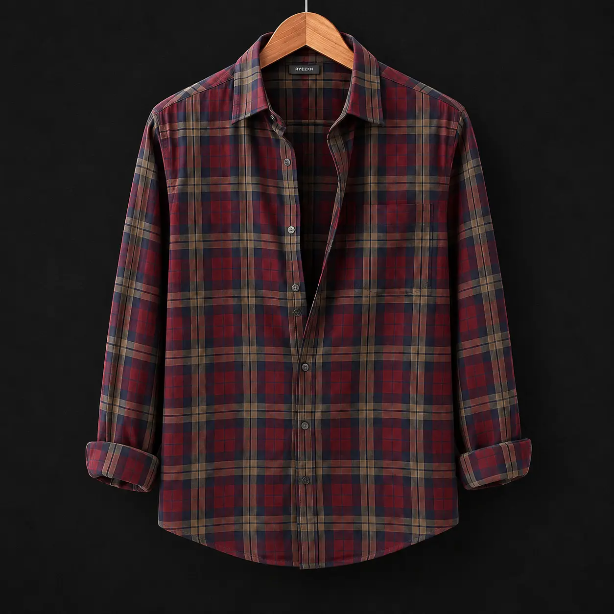 Trendy Light Blue Plaid Casual Wear Shirt - Image 3