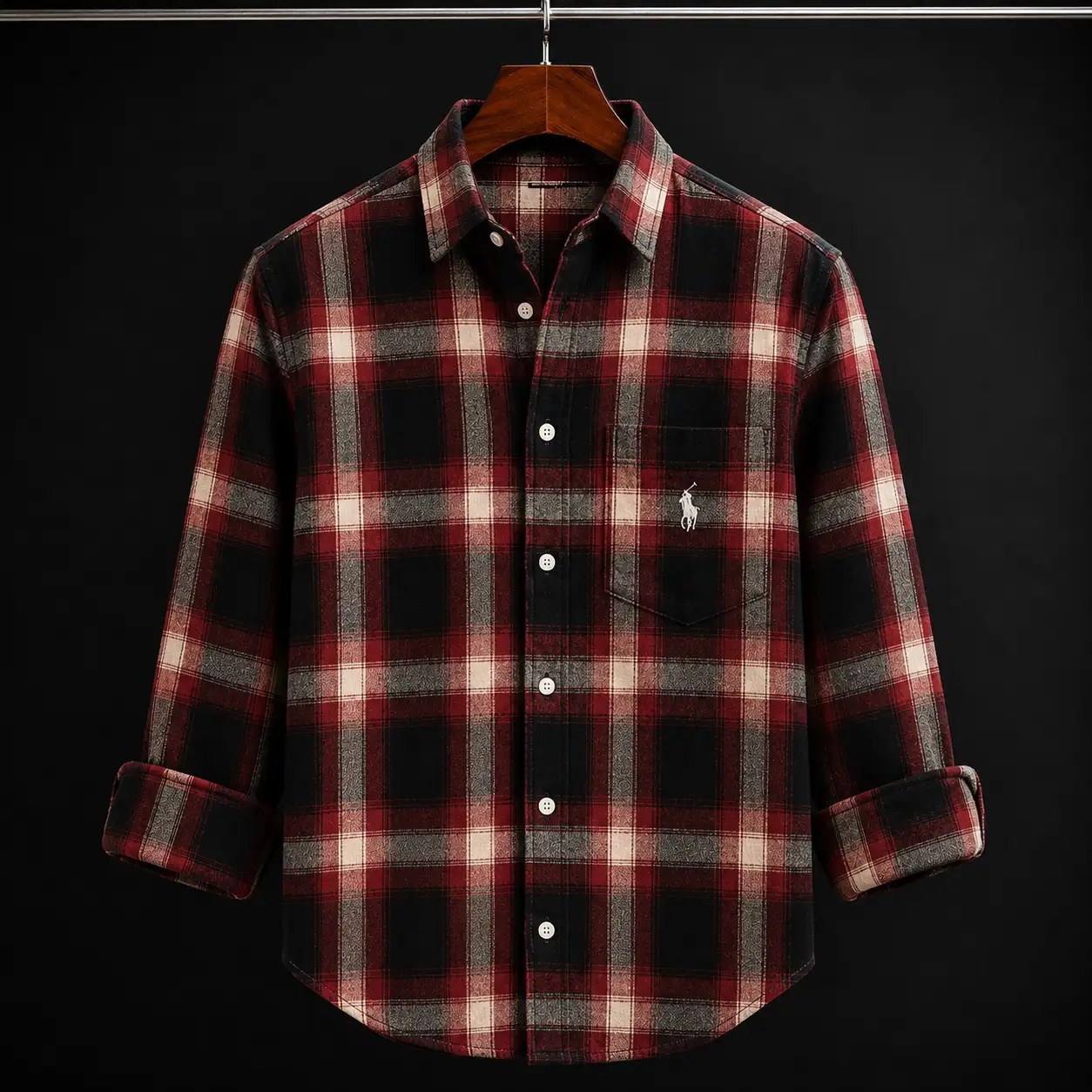 Men’s Beige Checked Casual Shirt | Premium Full Sleeve Plaid Cotton Shirt for Men - Image 2