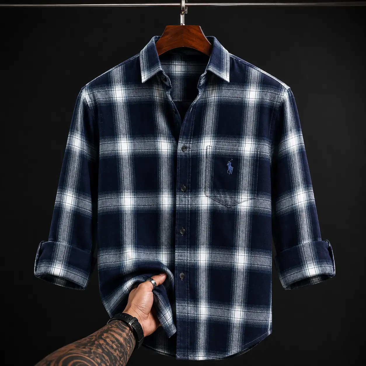 Men’s Beige Checked Casual Shirt | Premium Full Sleeve Plaid Cotton Shirt for Men - Image 3