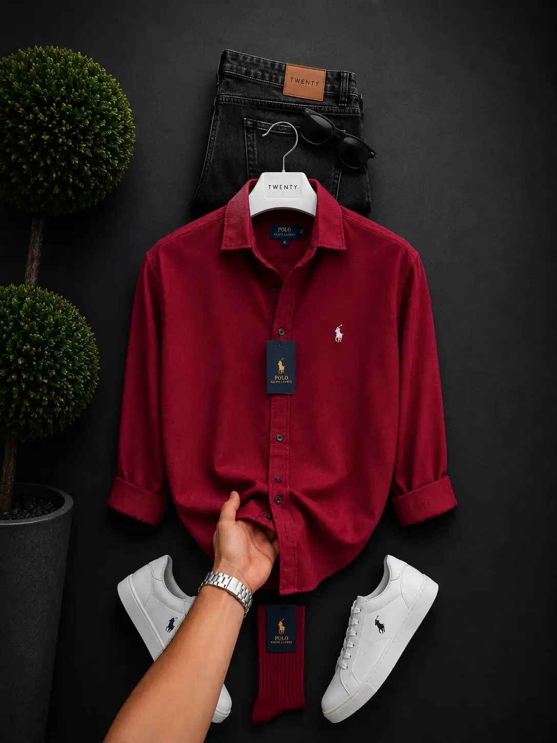 Men’s Sky Blue Oxford Shirt with Black Denim Jeans Combo | Smart Casual Outfit for Men - Image 2