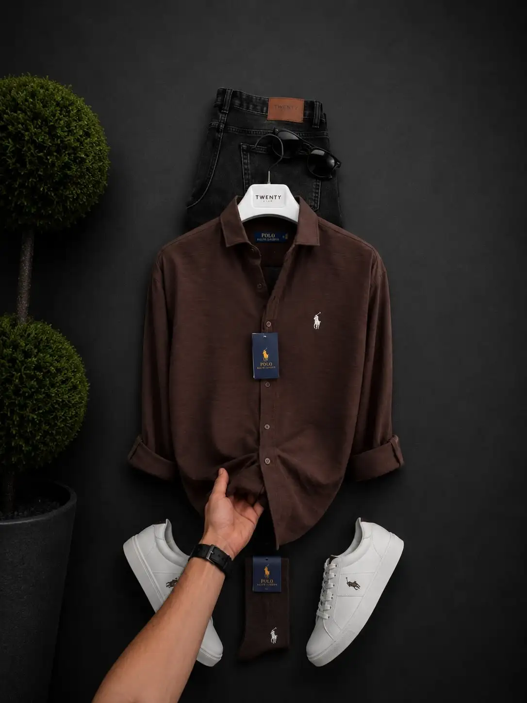 Men’s Sky Blue Oxford Shirt with Black Denim Jeans Combo | Smart Casual Outfit for Men - Image 4