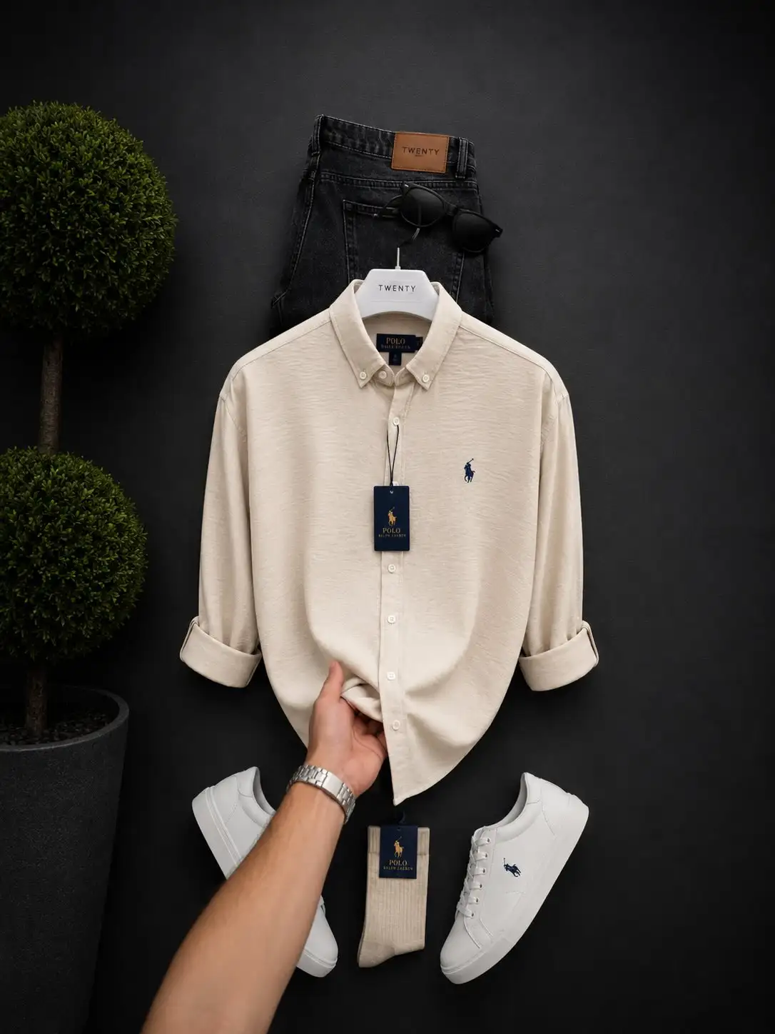 Men’s Sky Blue Oxford Shirt with Black Denim Jeans Combo | Smart Casual Outfit for Men - Image 5