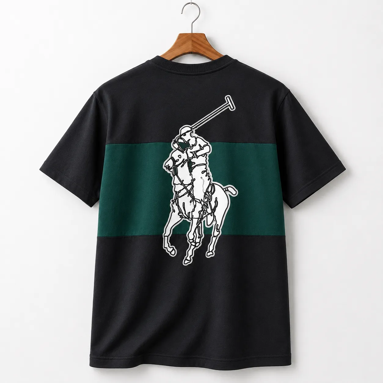 Men’s Color Block Polo Rider Graphic T-Shirt | Premium Cotton Blend Casual Wear | Trendy Streetwear Collection - Image 3