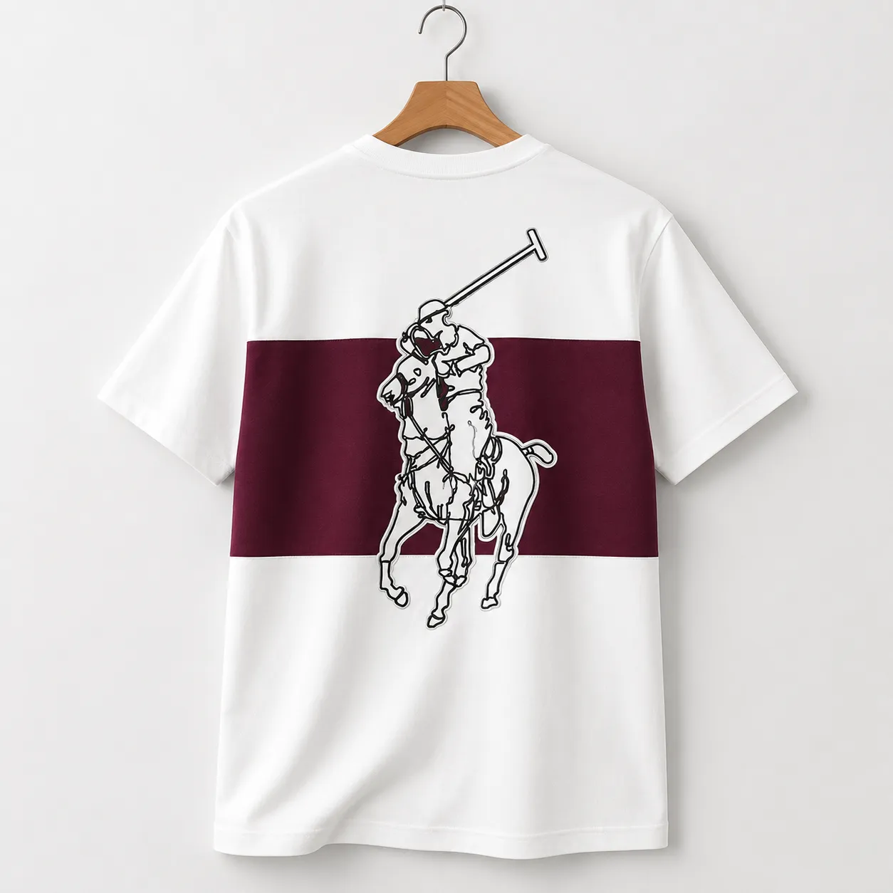 Men’s Color Block Polo Rider Graphic T-Shirt | Premium Cotton Blend Casual Wear | Trendy Streetwear Collection