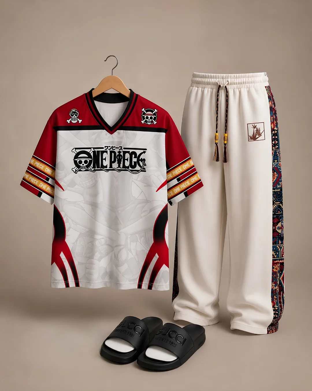 Vintage Classic Car Graphic Tee and Tribal Sweatpants Set - Image 4