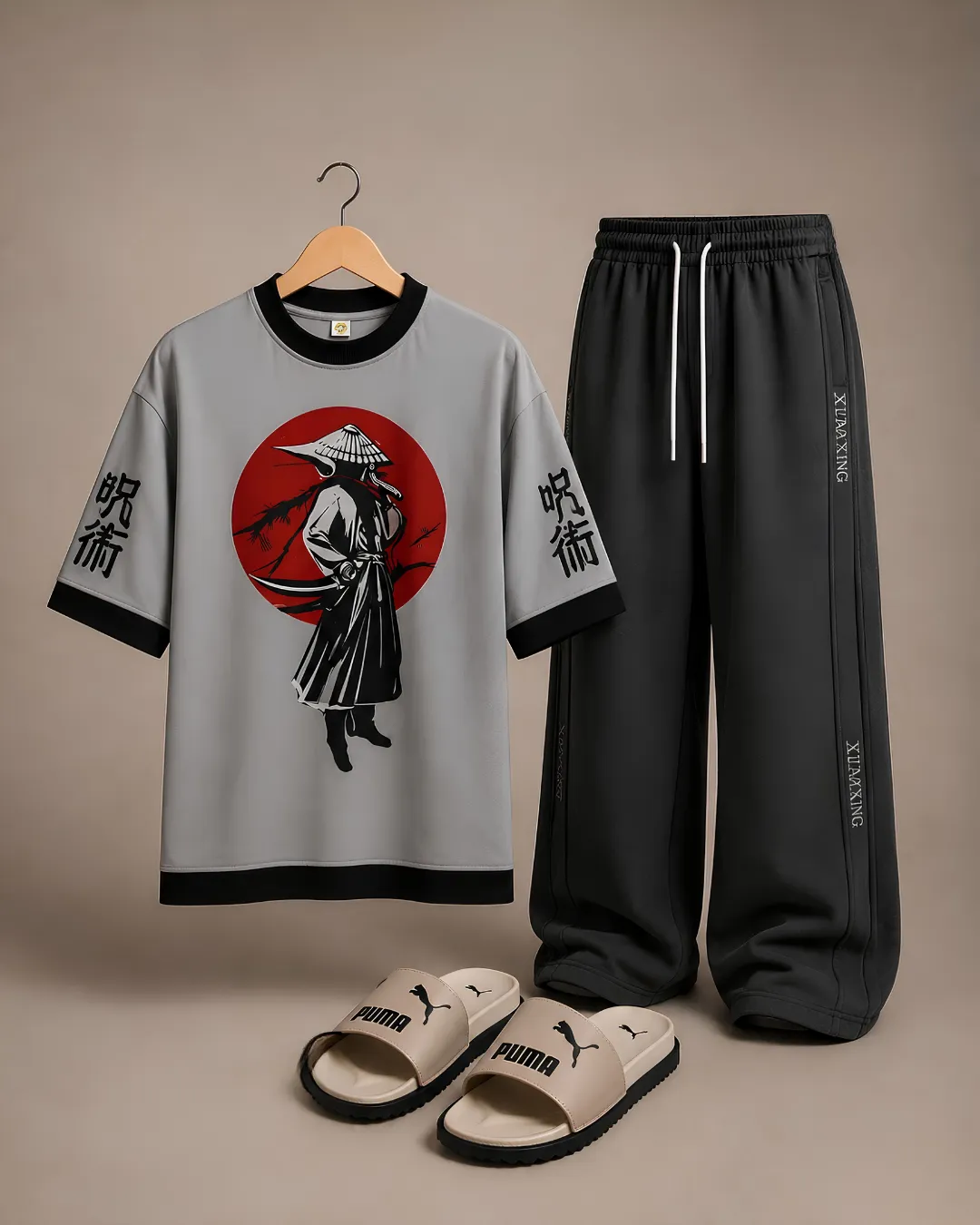 Vintage Classic Car Graphic Tee and Tribal Sweatpants Set - Image 2