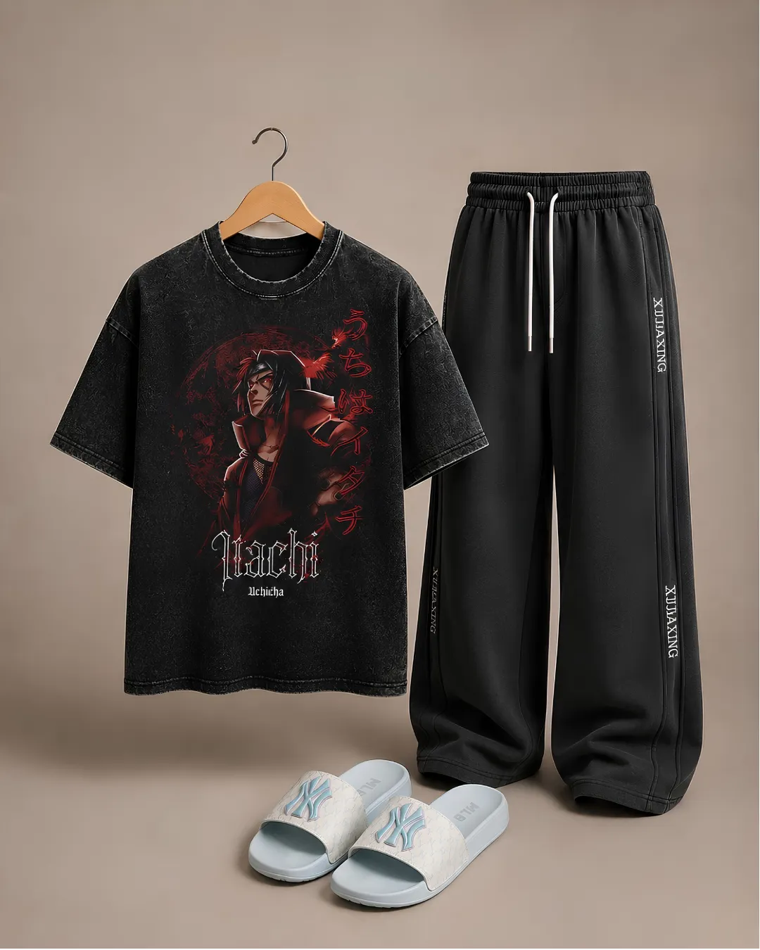 Vintage Classic Car Graphic Tee and Tribal Sweatpants Set - Image 3