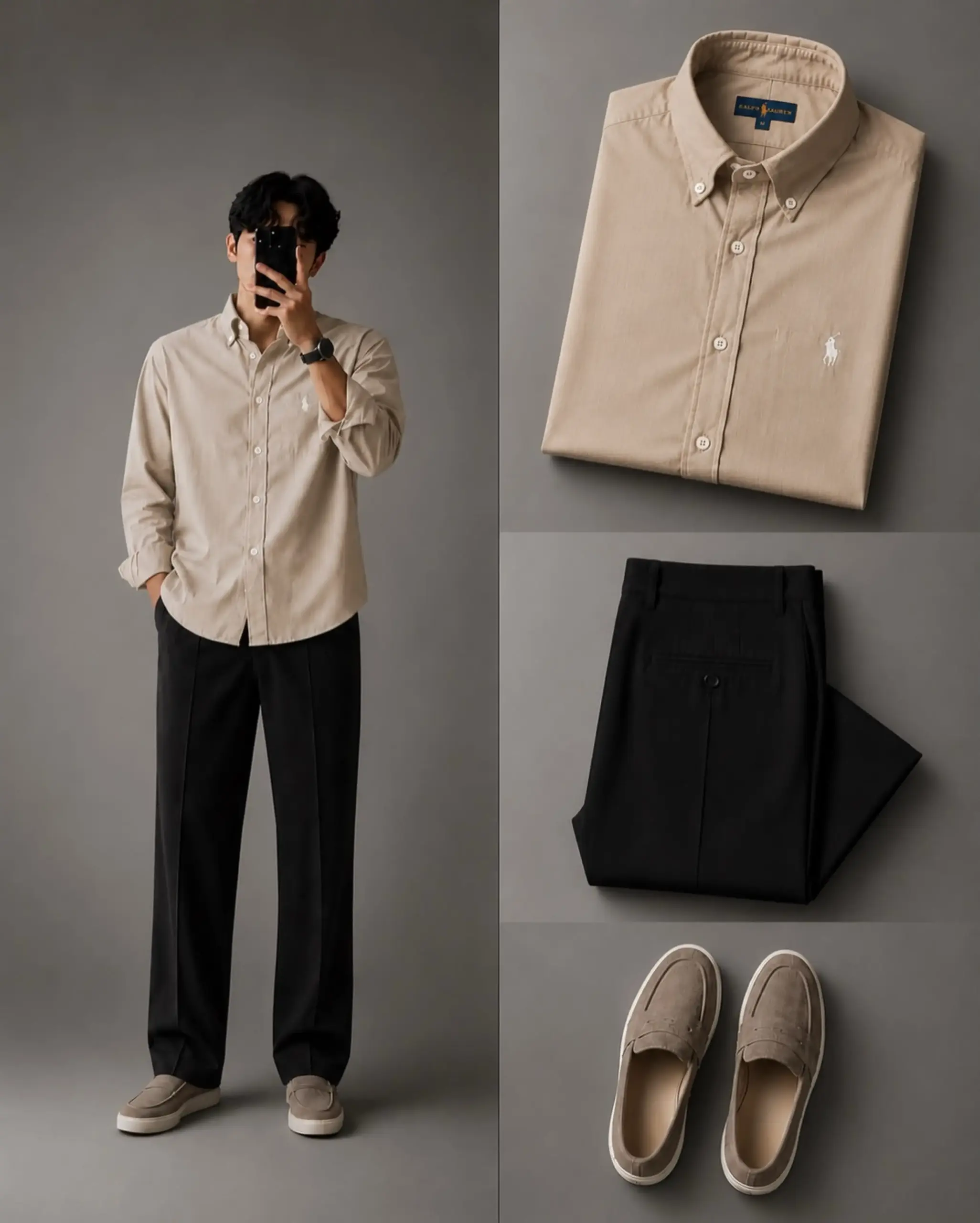 Premium Burgundy Button-Down & Navy Trouser Set - Image 3