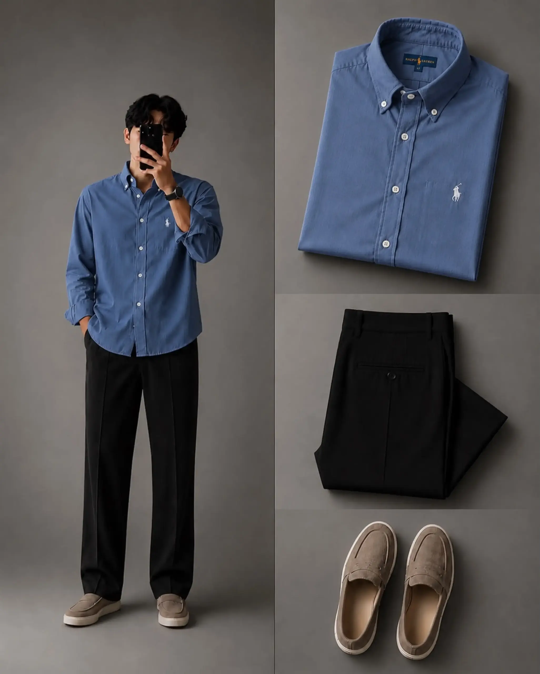 Premium Burgundy Button-Down & Navy Trouser Set - Image 4