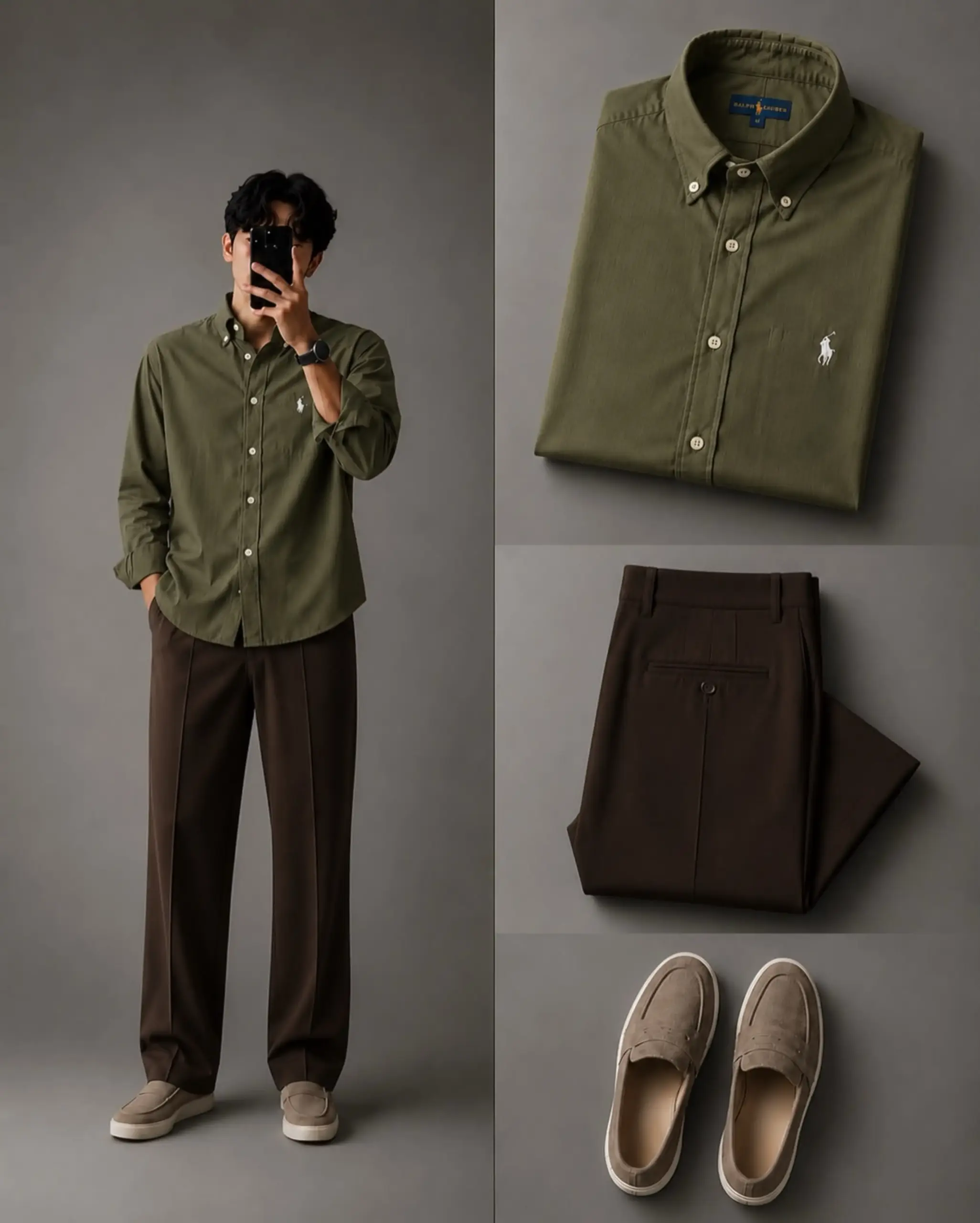 Premium Burgundy Button-Down & Navy Trouser Set - Image 2