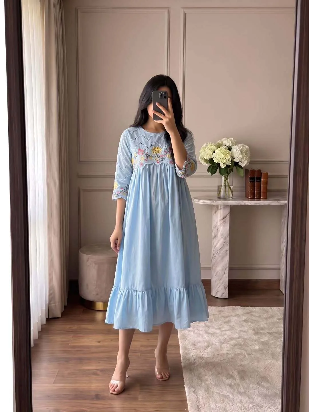 Bohemian Floral Tiered Midi Dress - Image 4
