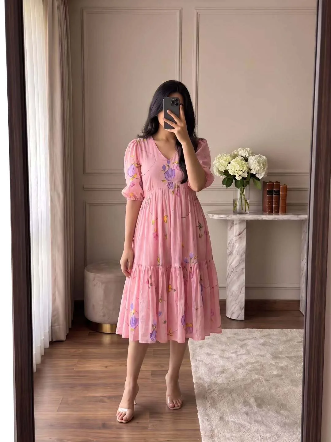 Bohemian Floral Tiered Midi Dress - Image 3
