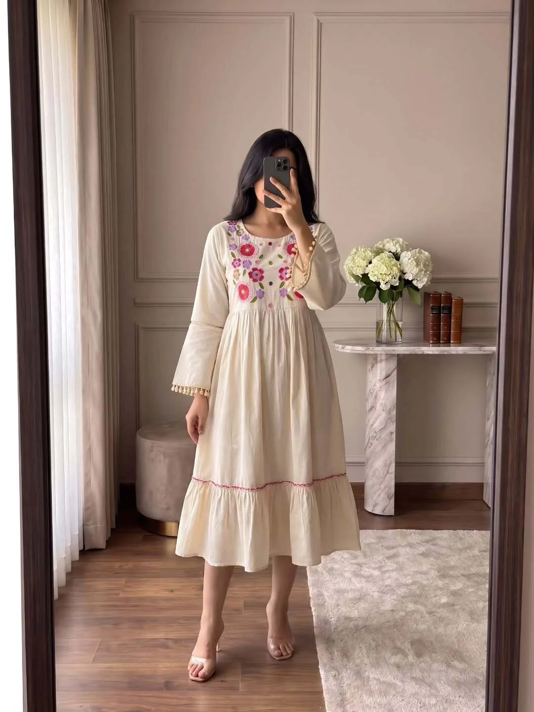 Bohemian Floral Tiered Midi Dress - Image 5