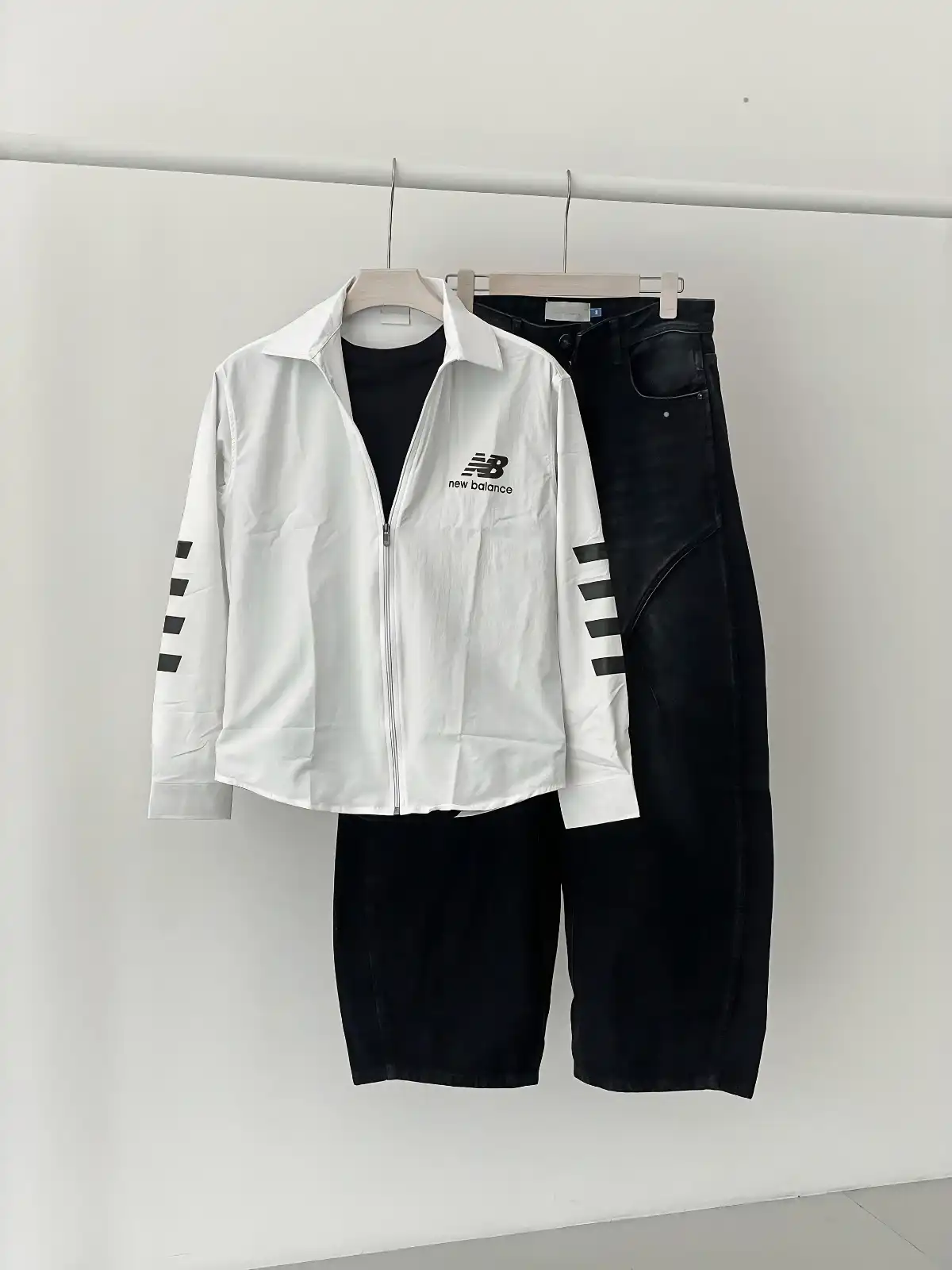 Urban Athleisure Maroon Zip Jacket & Black Denim Set - Image 4