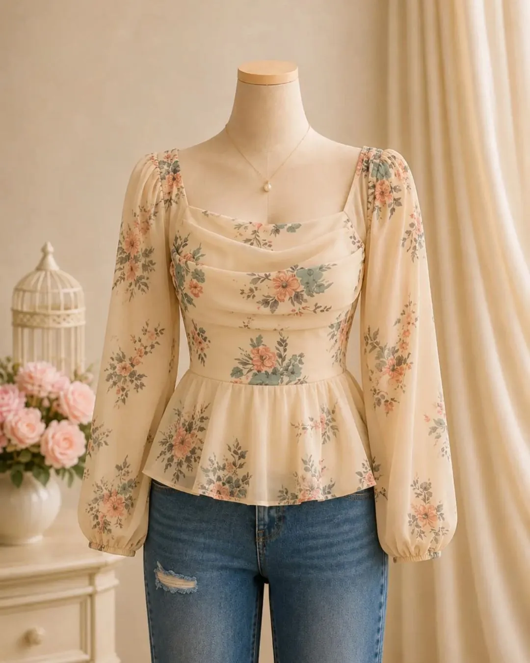 Charming Pink Gingham Babydoll T-Shirt - Image 3