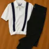 Retro Knit Zip-Polo & Black Denim Set