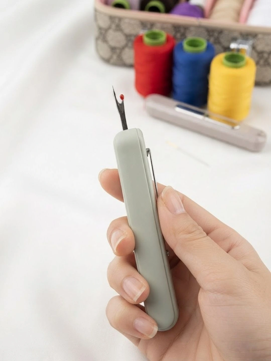 Handheld Automatic Needle Threader and Quick Stitch Tool