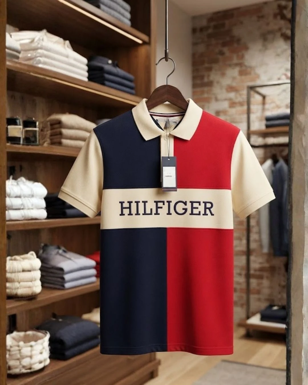 Men Short-Sleeve Contrast Color-Blocked Logo Graphic Polo Shirt - Image 2