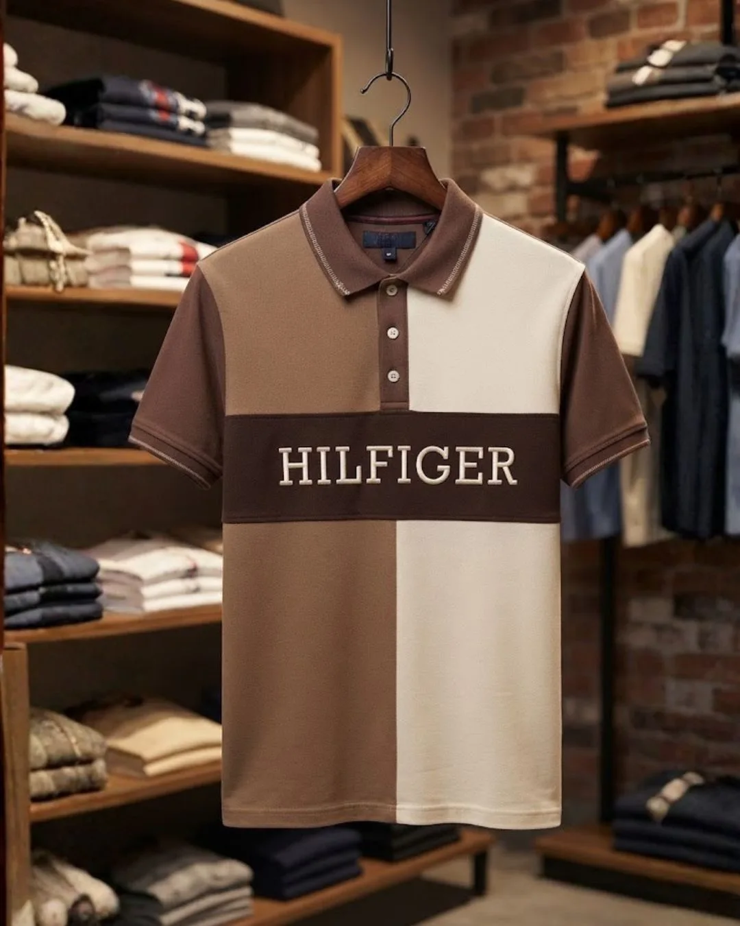 Men Short-Sleeve Contrast Color-Blocked Logo Graphic Polo Shirt - Image 3