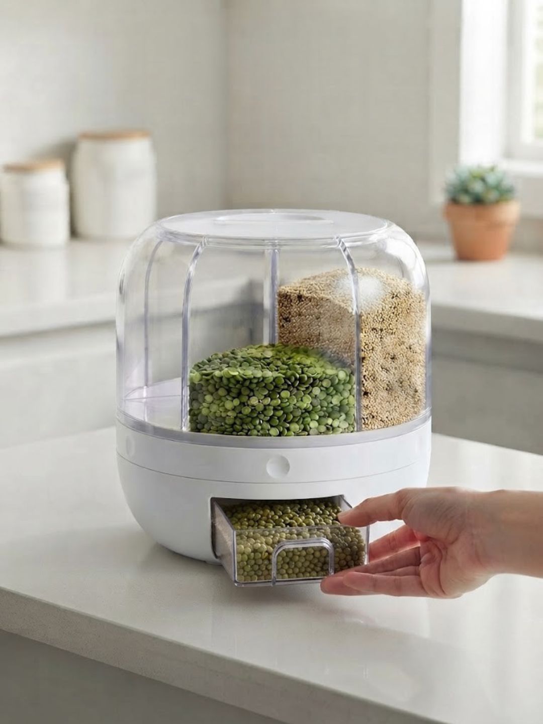 Rotating 6-Grid Grain Storage Dispenser - Image 2