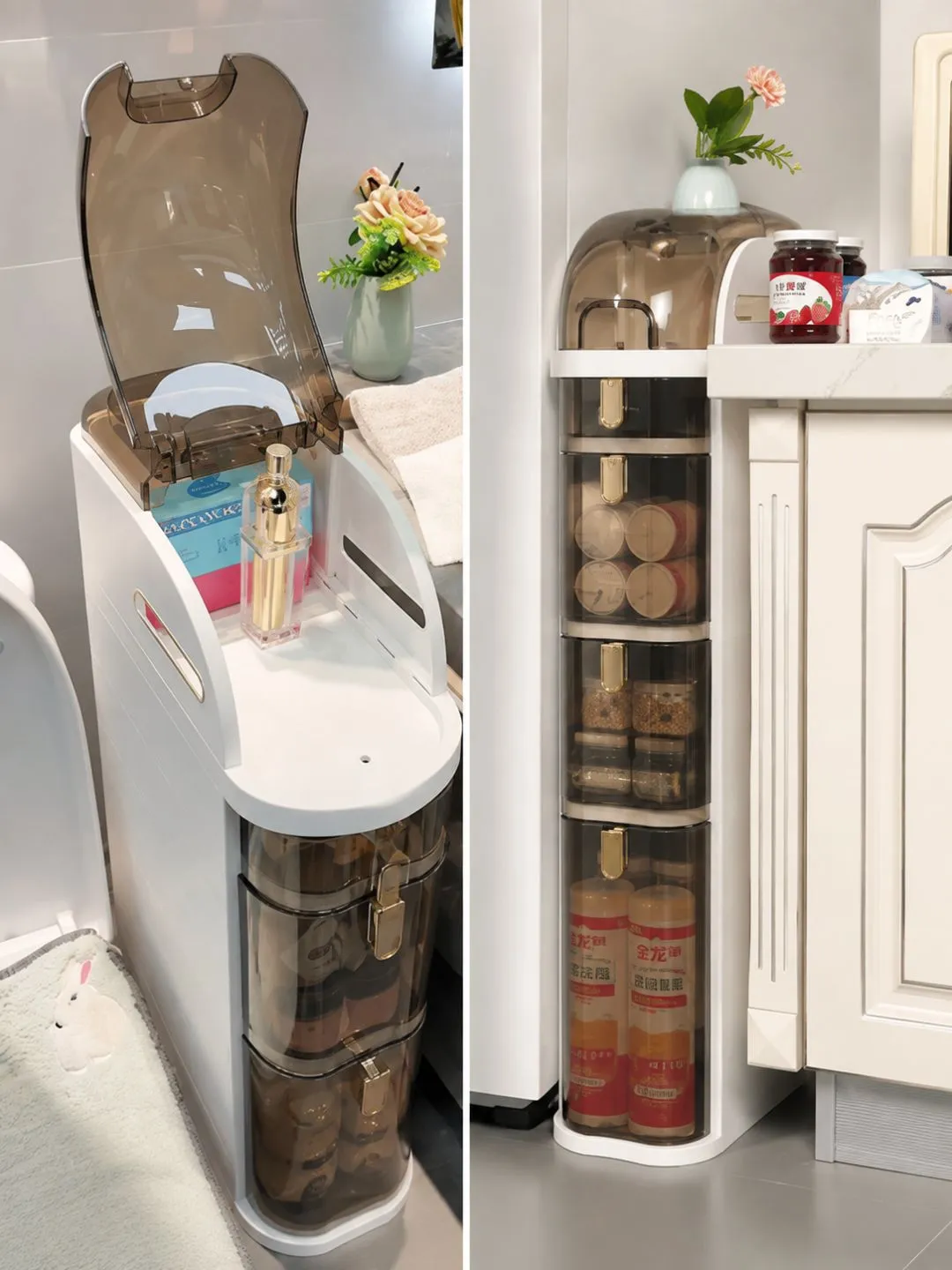 Multi-Functional Narrow Slim Storage Cabinet & Bathroom Organizer - Image 2