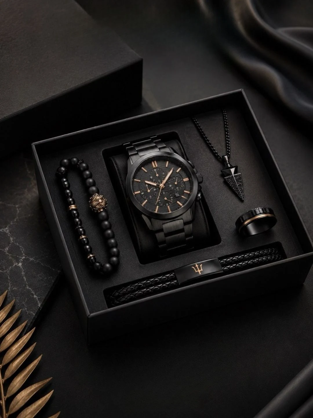 Executive Two-Tone Watch & Luxury Accessory Set - Image 2