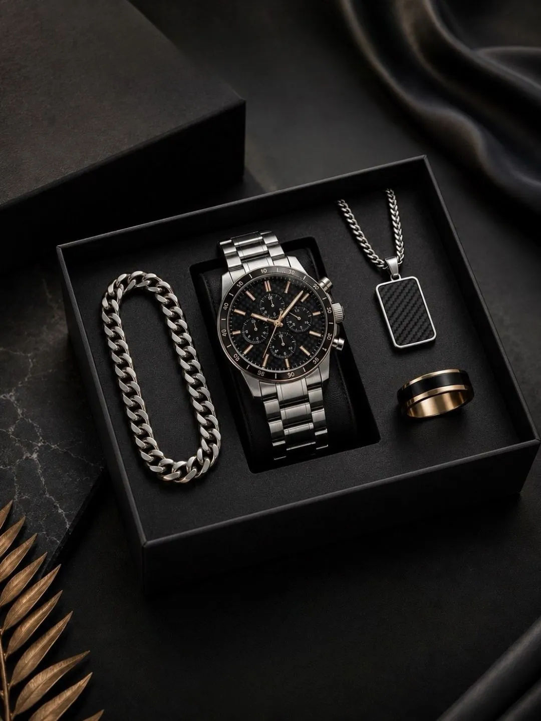 Executive Two-Tone Watch & Luxury Accessory Set - Image 3