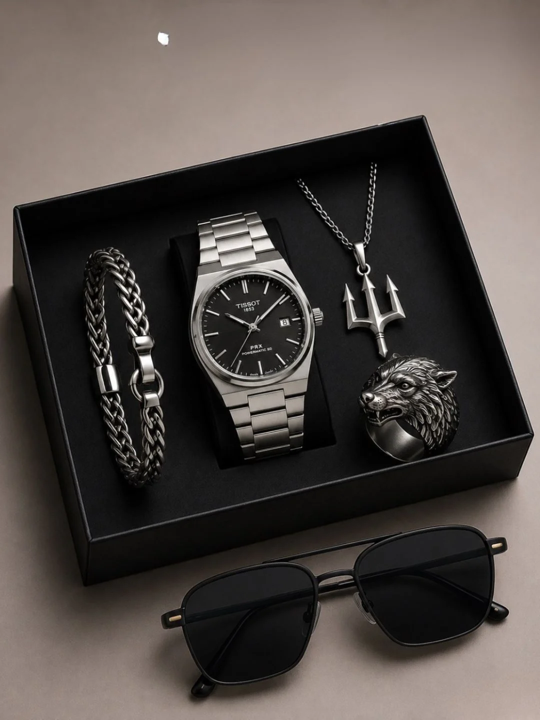 Royal Sapphire & Serpent Men's Watch and Luxury Accessory Set - Image 4