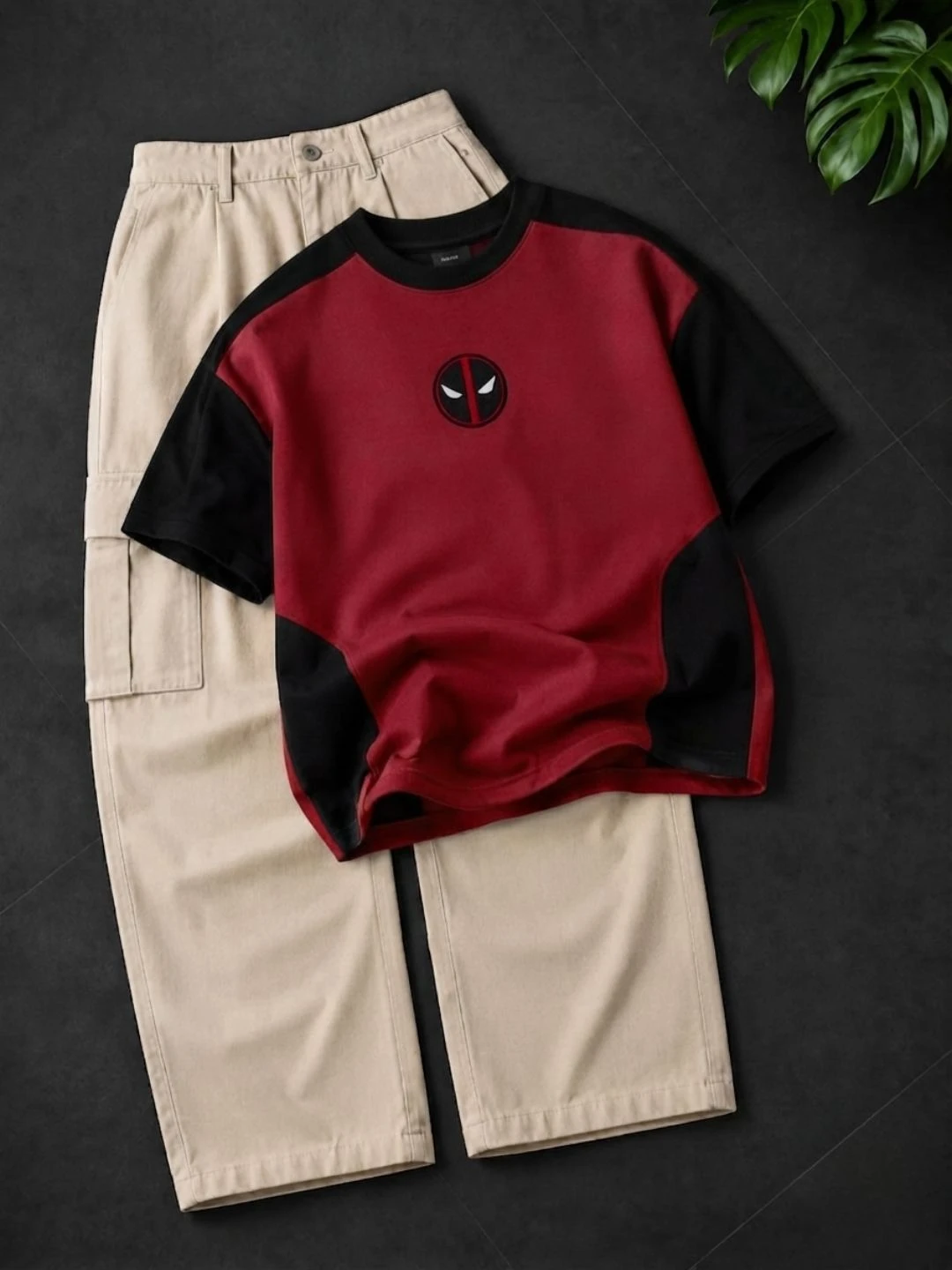 Short-Sleeve T-Shirt with Matching Utility Cargo Trousers Combo - Image 4