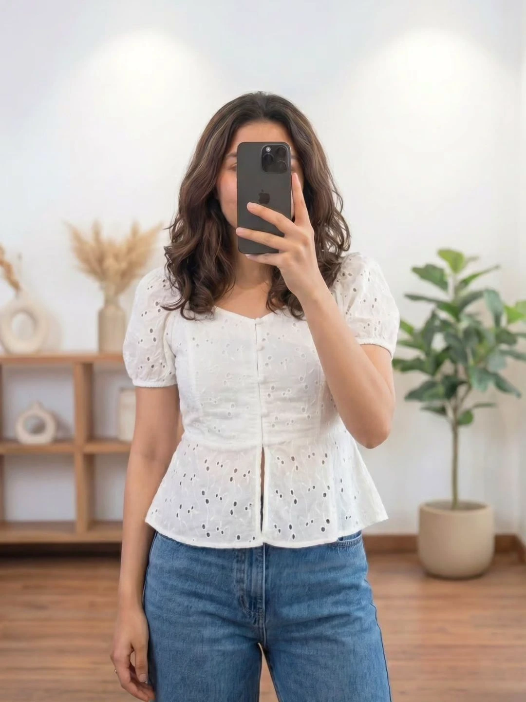 Sleeveless V-Neck Embroidered Wrap-Style Crop Top - Image 3