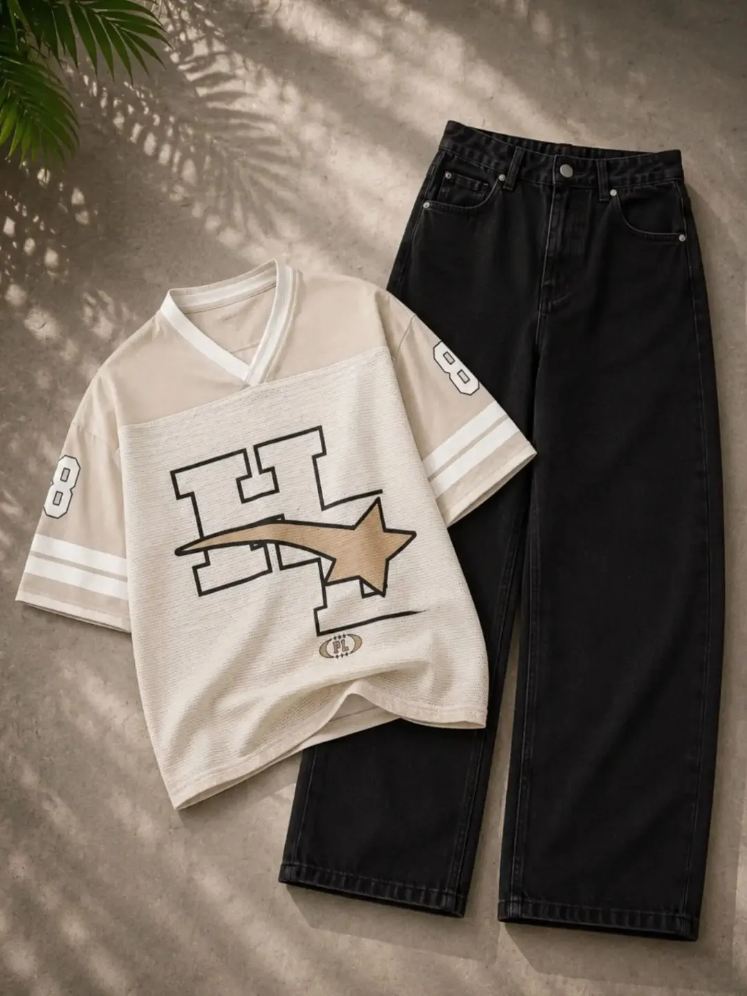 Colorblock Jersey & Light Denim Set - Image 2