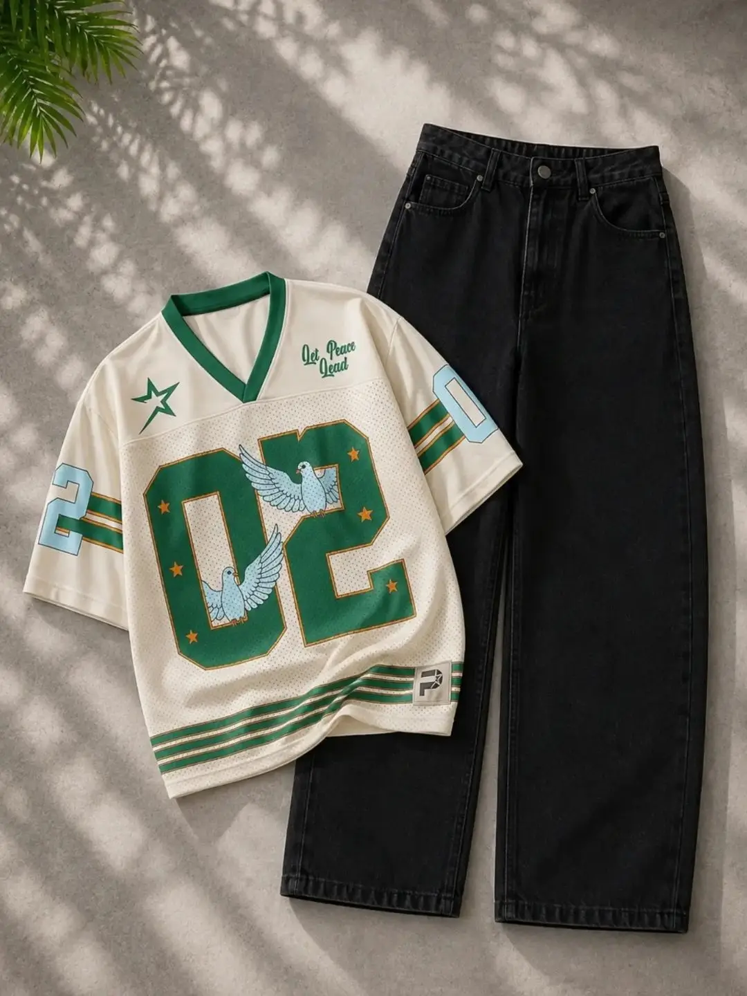 Colorblock Jersey & Light Denim Set - Image 4