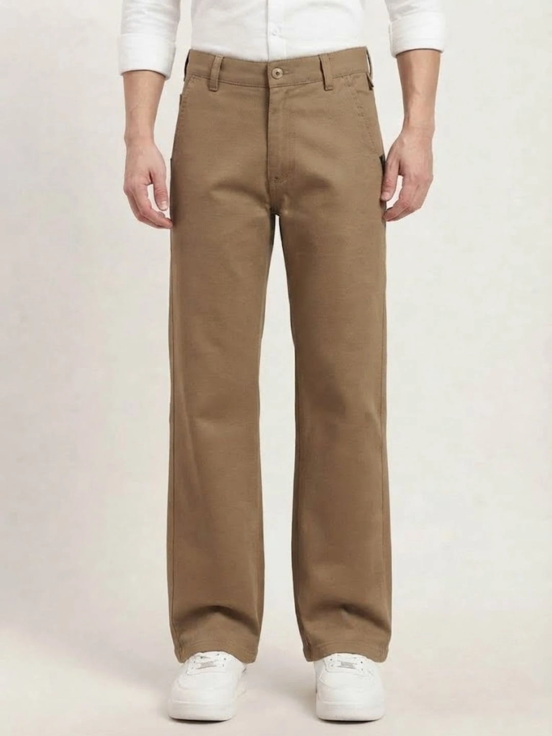 Premium Textured Khaki Casual Trousers for Men - Image 2
