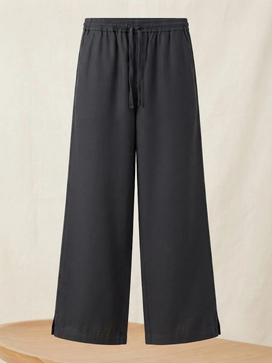Relaxed Fit Drawstring Linen Trousers for Men - Image 2
