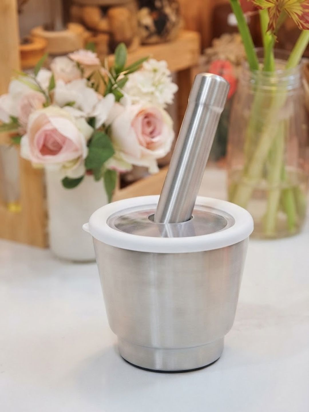 Stainless Steel Splash-Proof Mortar and Pestle Set