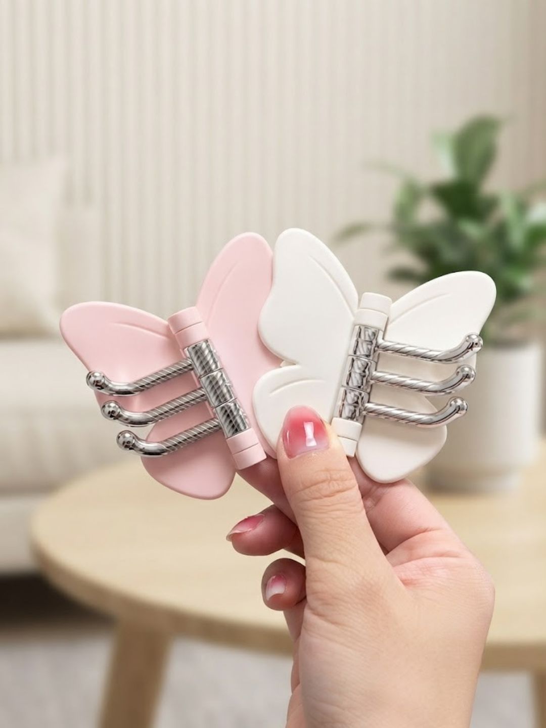 Cute Butterfly Adhesive Multi-Hook Wall Organizer - Image 2
