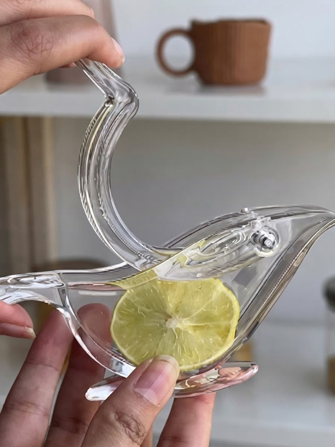 Clear Acrylic Bird-Shaped Manual Lemon Juicer - Image 2