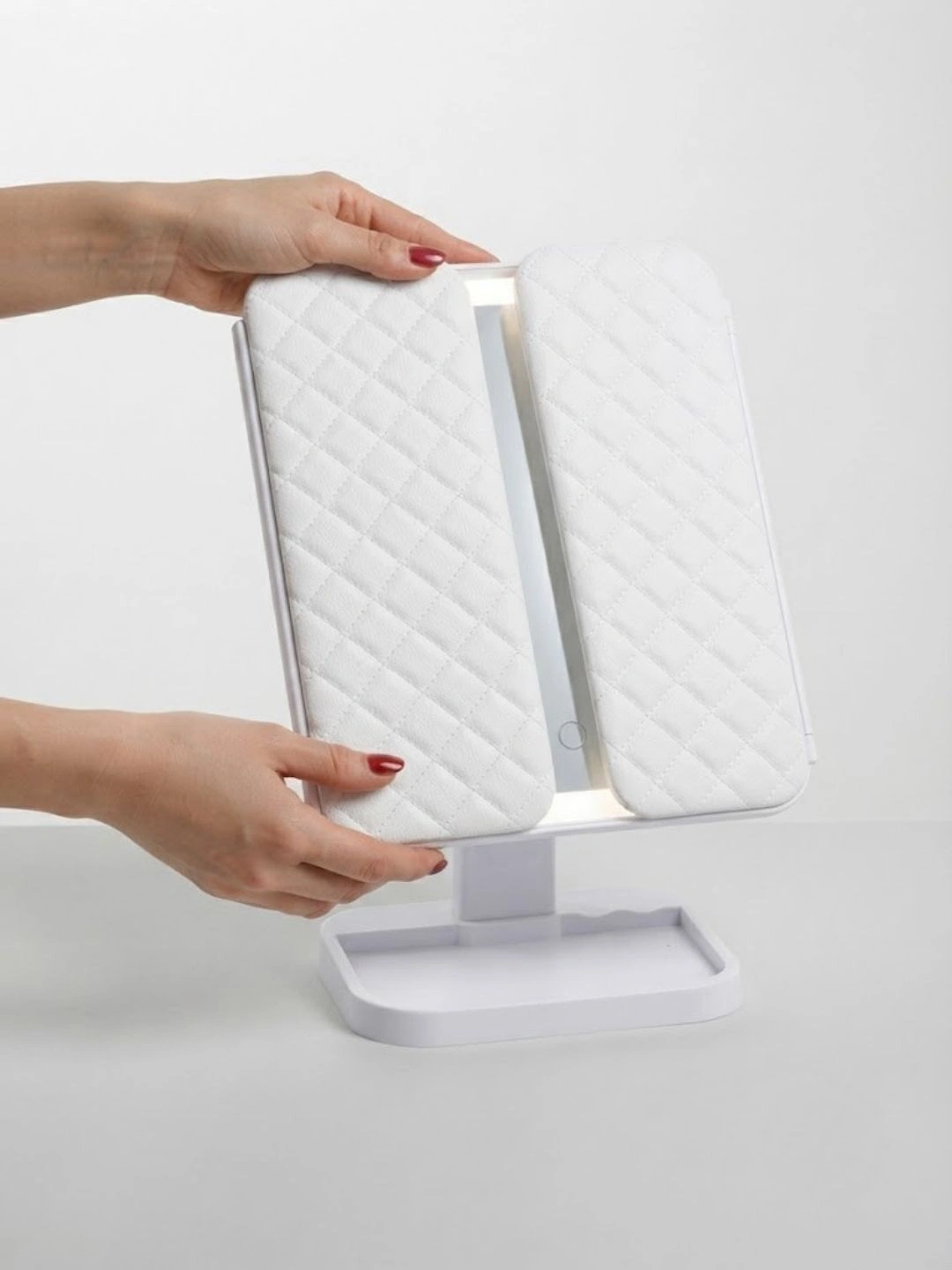 Foldable Tri-Fold LED Makeup Mirror - Image 2