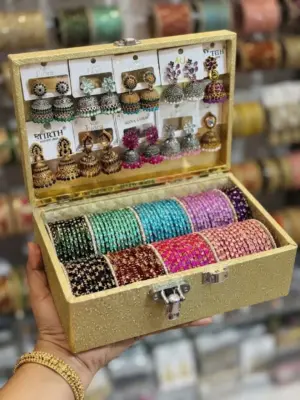Exquisite Designer Bangles and Matching Earring Gift Box