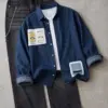 Vintage Car Graphic Denim Shirt and Black Jeans Ensemble