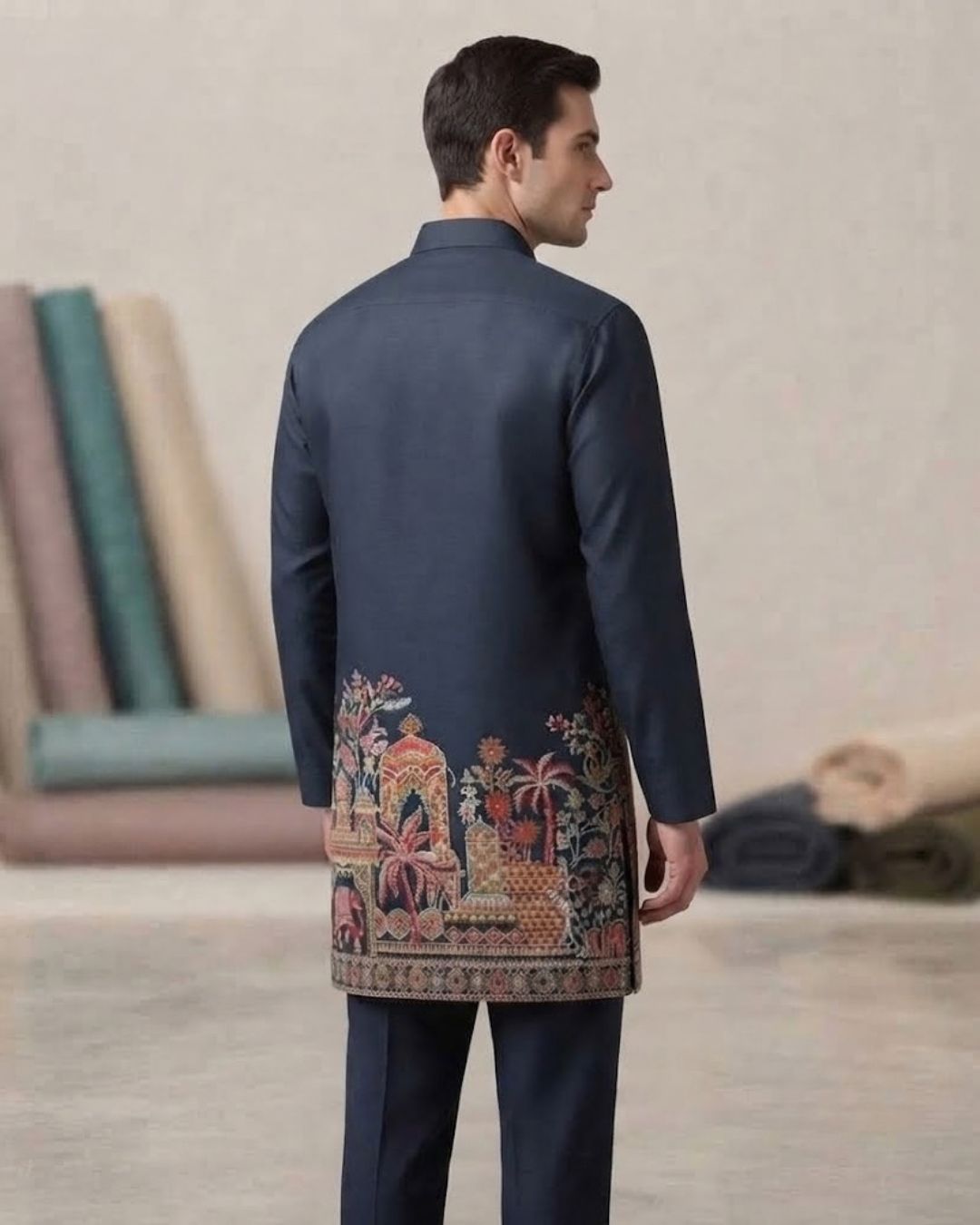 Artisanal Scenic Print Festive Kurta - Image 2