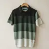 Multi-Tone Green Striped Polo T-Shirt