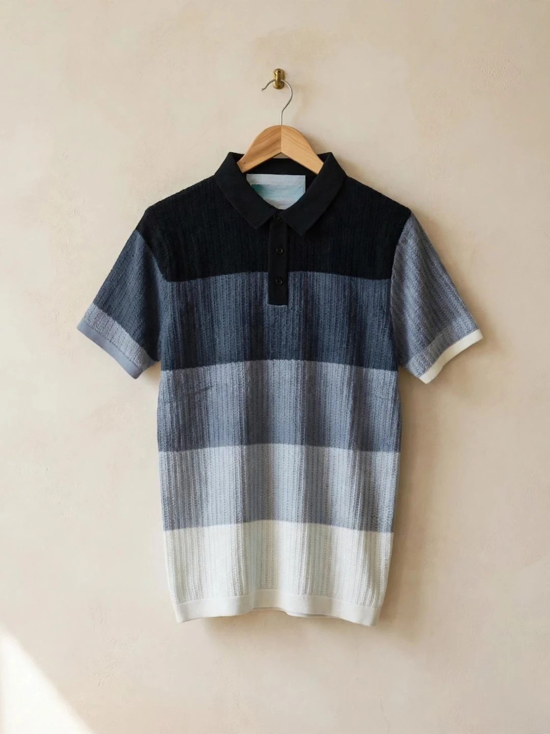 Multi-Tone Green Striped Polo T-Shirt - Image 3