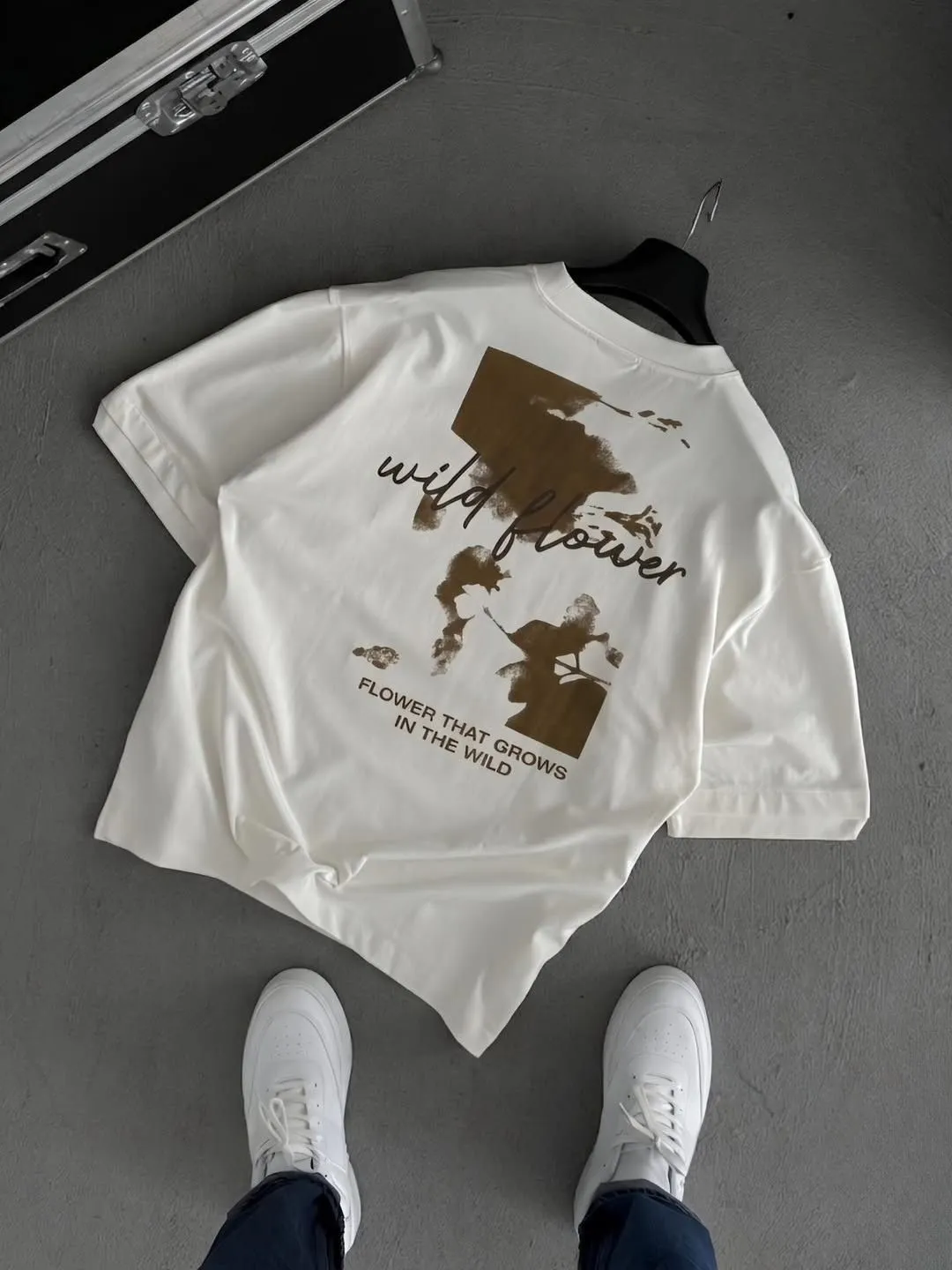 Brown and Cream Raglan Sleeve Graphic Tee with Shield Logo - Image 2